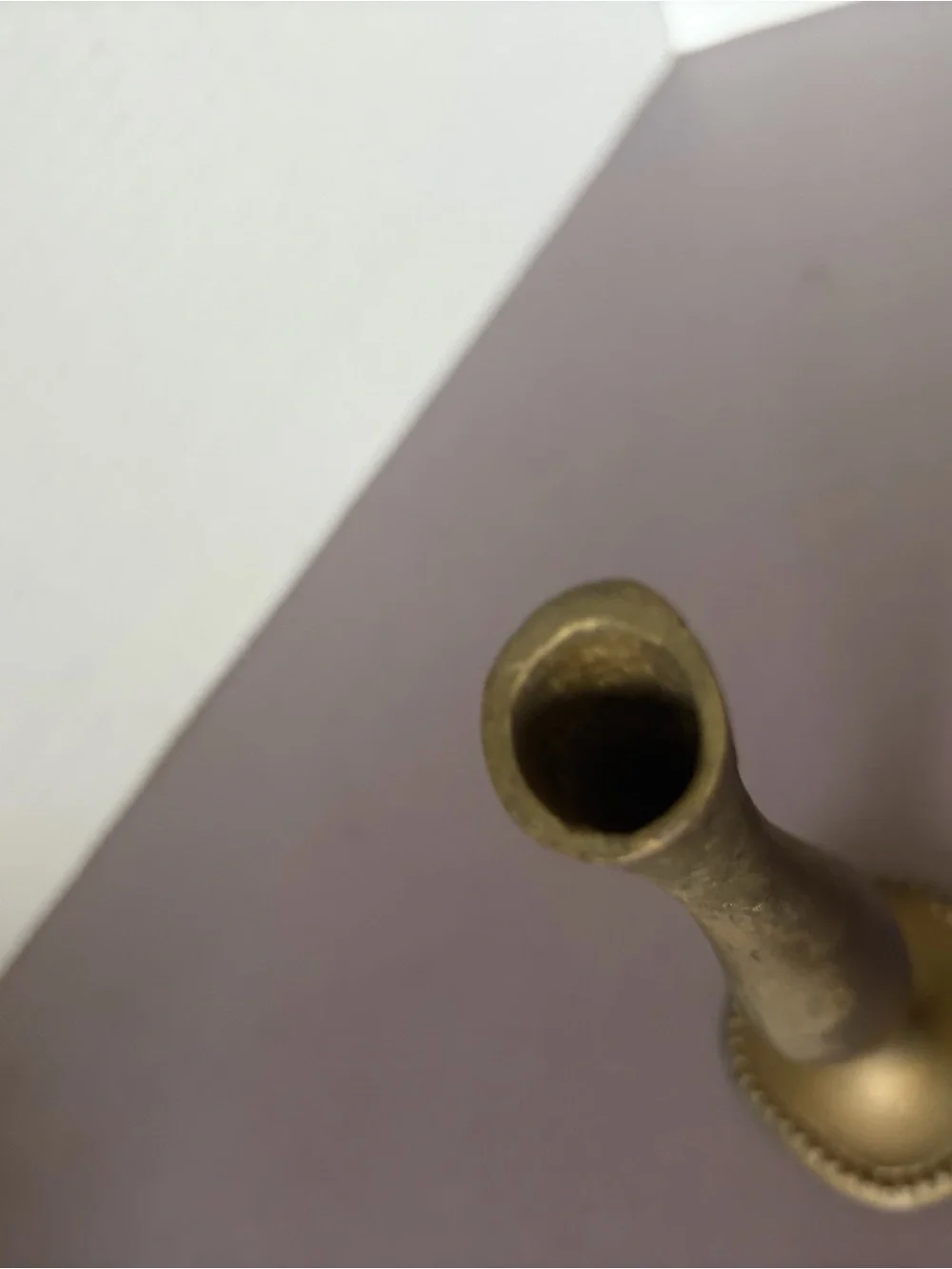 Brass Tone Decorative Bud Vase - Gold